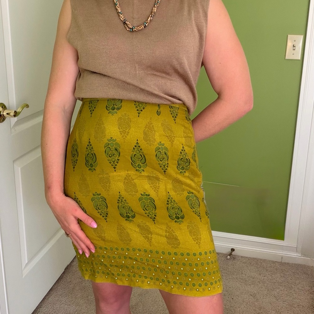 Vintage green boho skirt